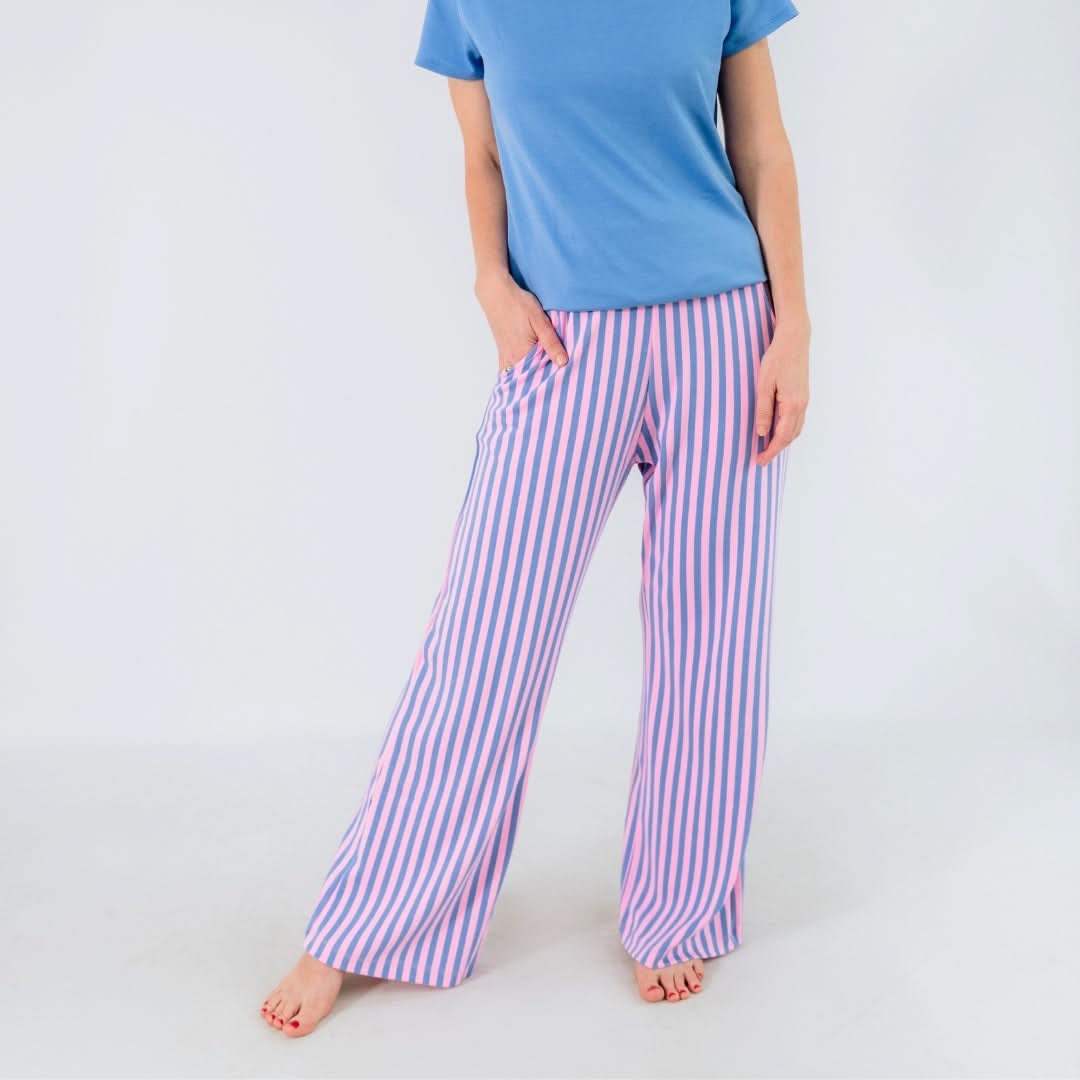 Pantalon large en bambou pour femme | Motif floral Saltwater