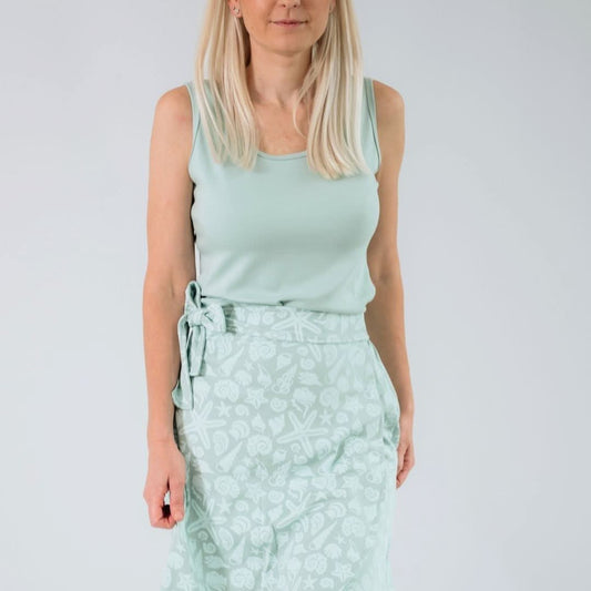 Débardeur classique en bambou pour femme | Couleur vert mer