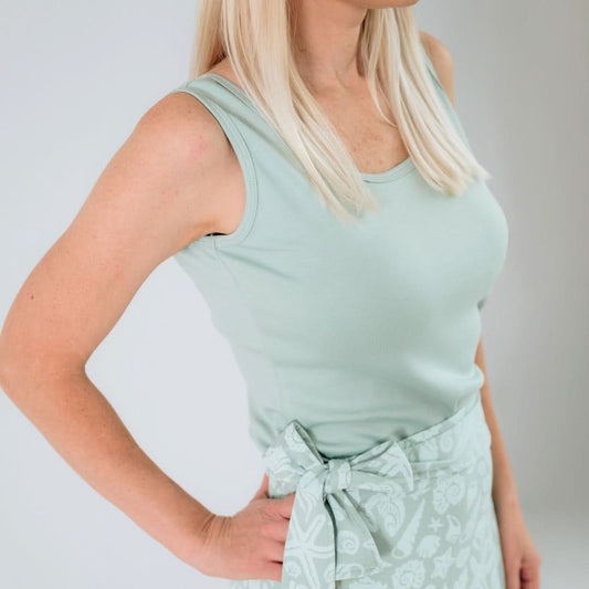 Débardeur classique en bambou pour femme | Couleur vert mer