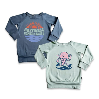 Baby/Kids' Rayon from Bamboo Graphic Raglan Pullover | Ice Cream Dash On Seaglass