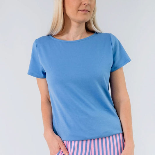 T-shirt Lindsay en bambou pour femme | Bleu lagon