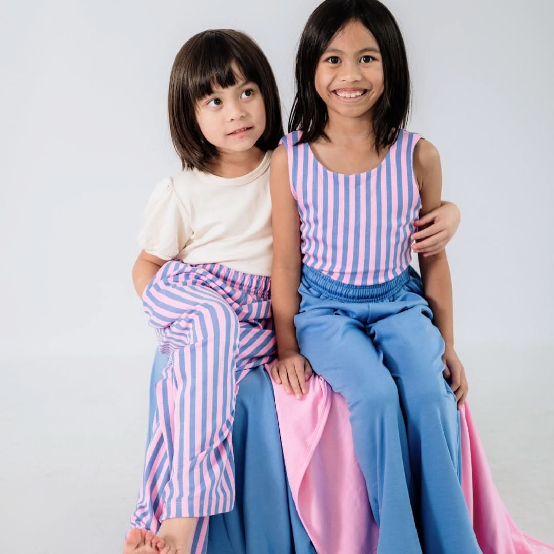 Youth Bamboo Wide Leg Pants | Parlour Stripe