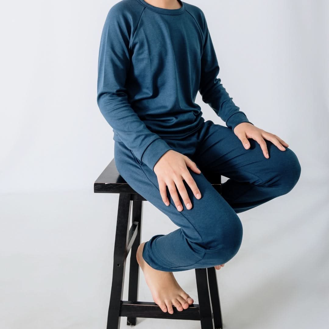 Pantalon de jogging léger en bambou pour enfant | Marine