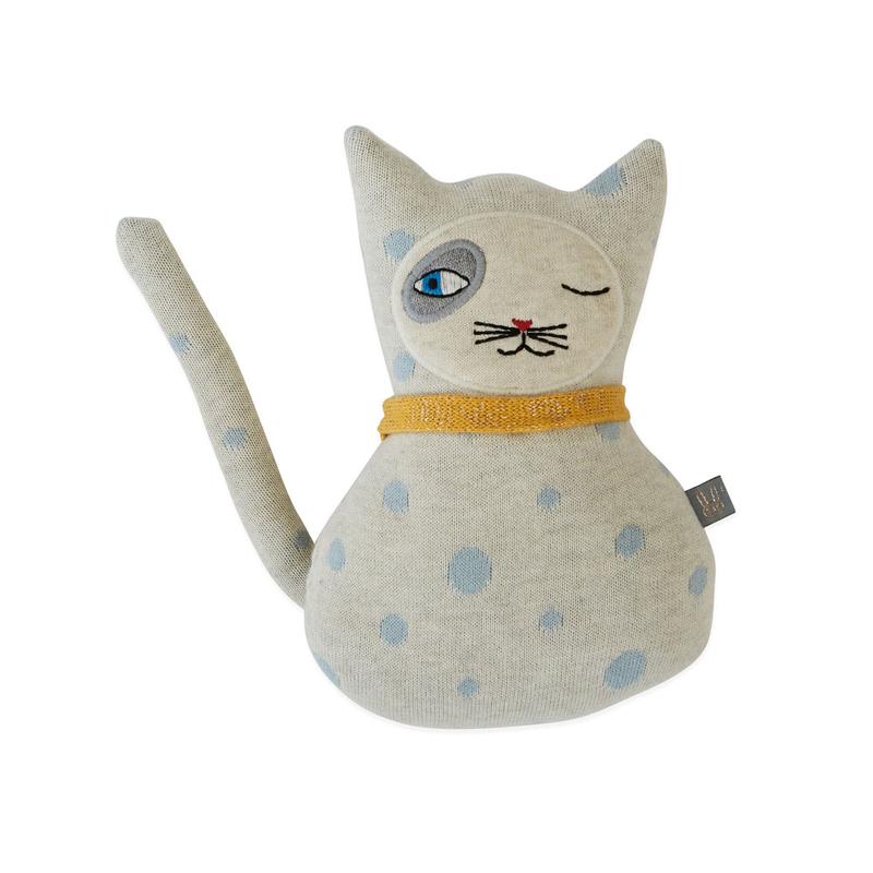 Chéri – Bébé Benny Chat – Blanc cassé / Bleu pâle