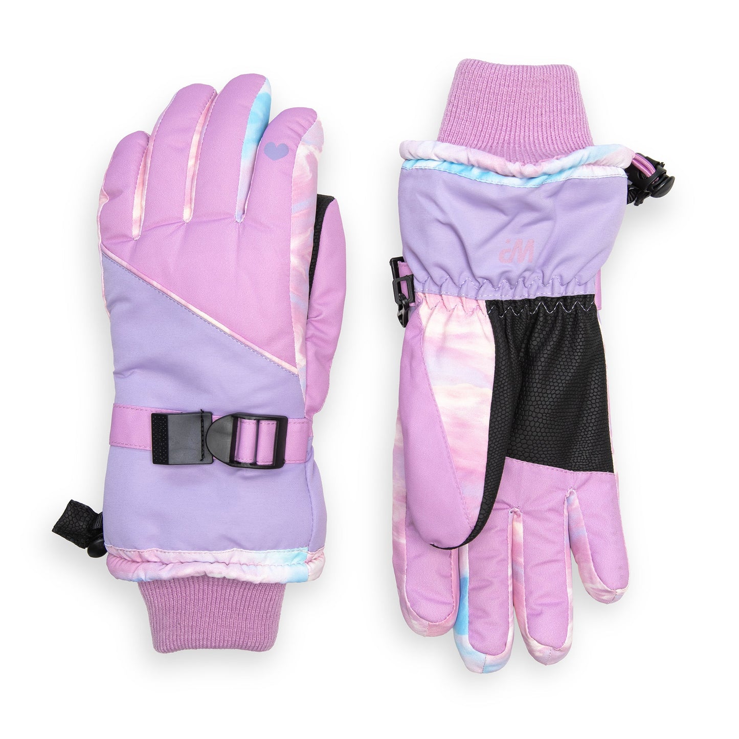 Pastel Lilac Heart Ski Glove