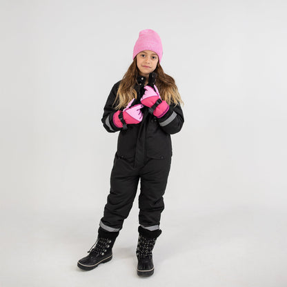 Moufle de ski cœur rose pastel