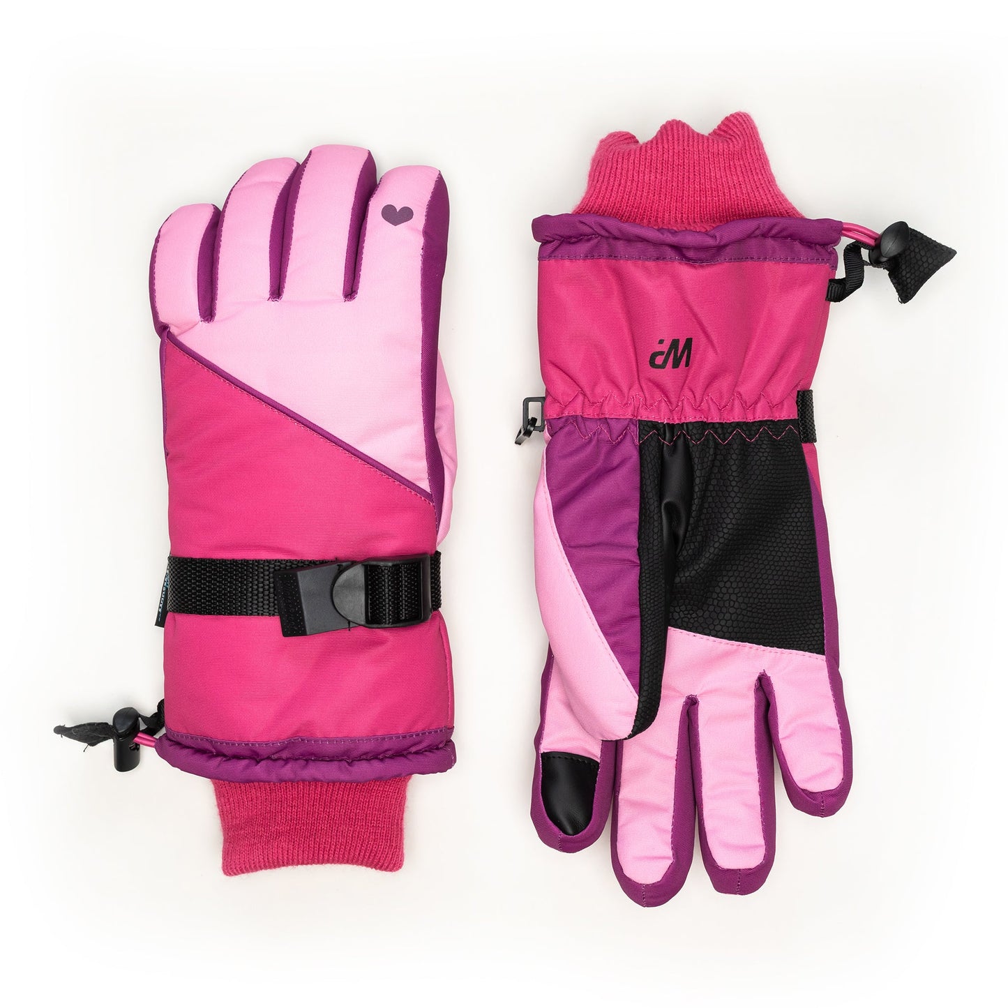 Pastel Rose Heart Ski Glove