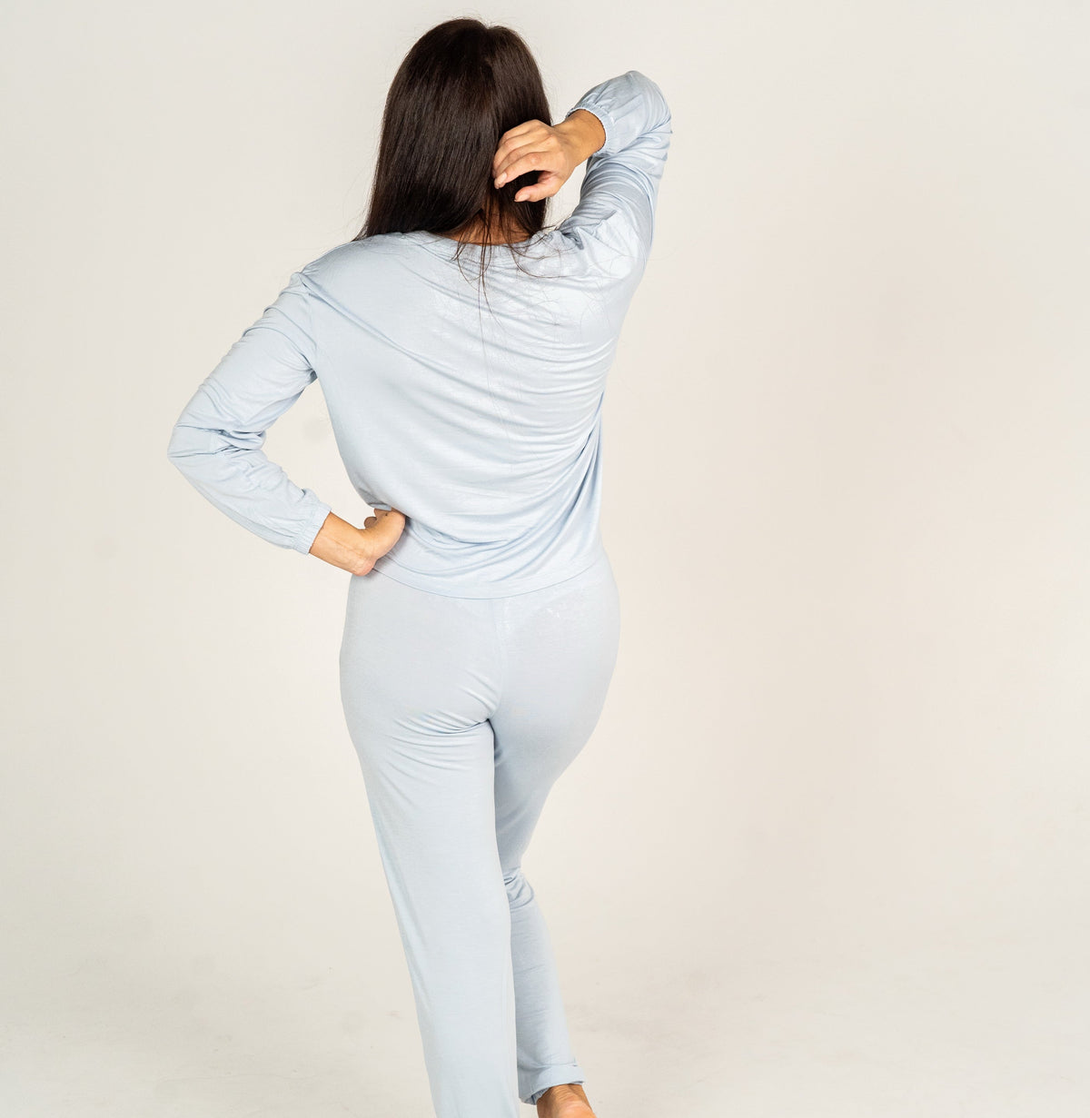 Women's Bamboo Long Sleeve Loungewear Set (Magic Cloud)