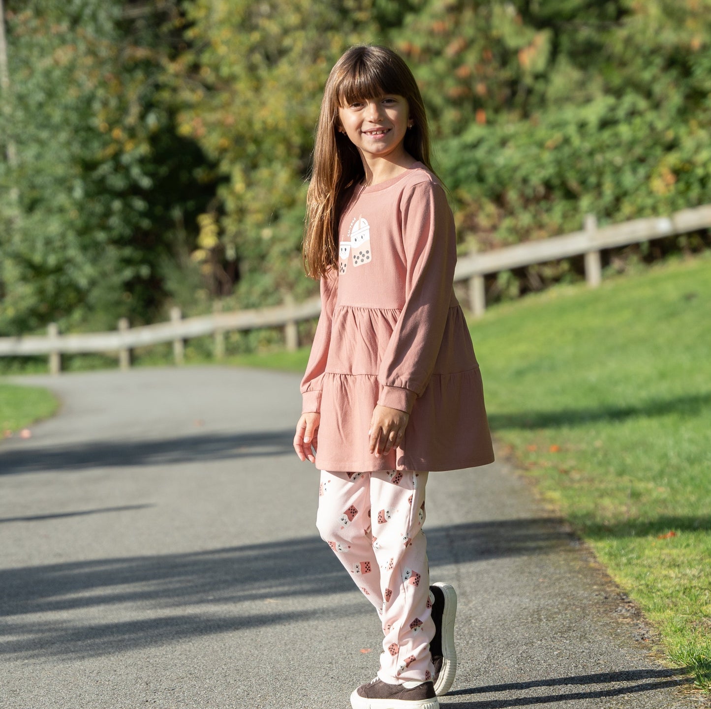 Bamboo Fleece Leggings (Bubble Tea Time Print)