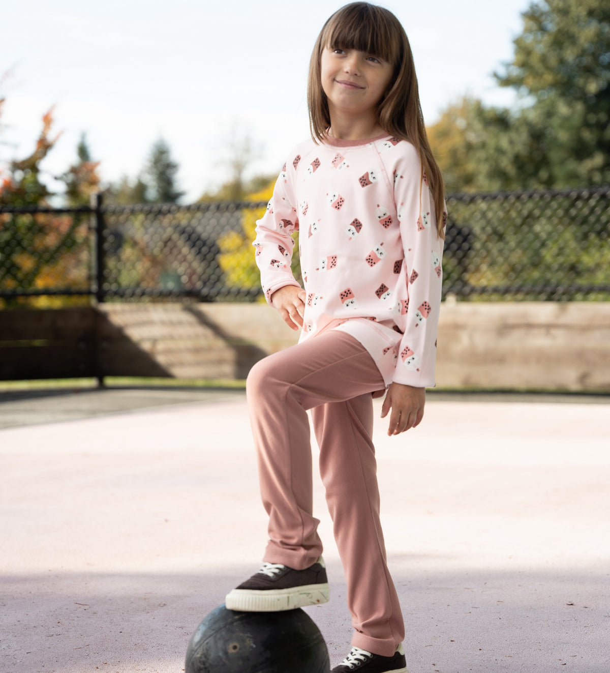 Bamboo Fleece Sweatshirt (Bubble Tea Time Print)