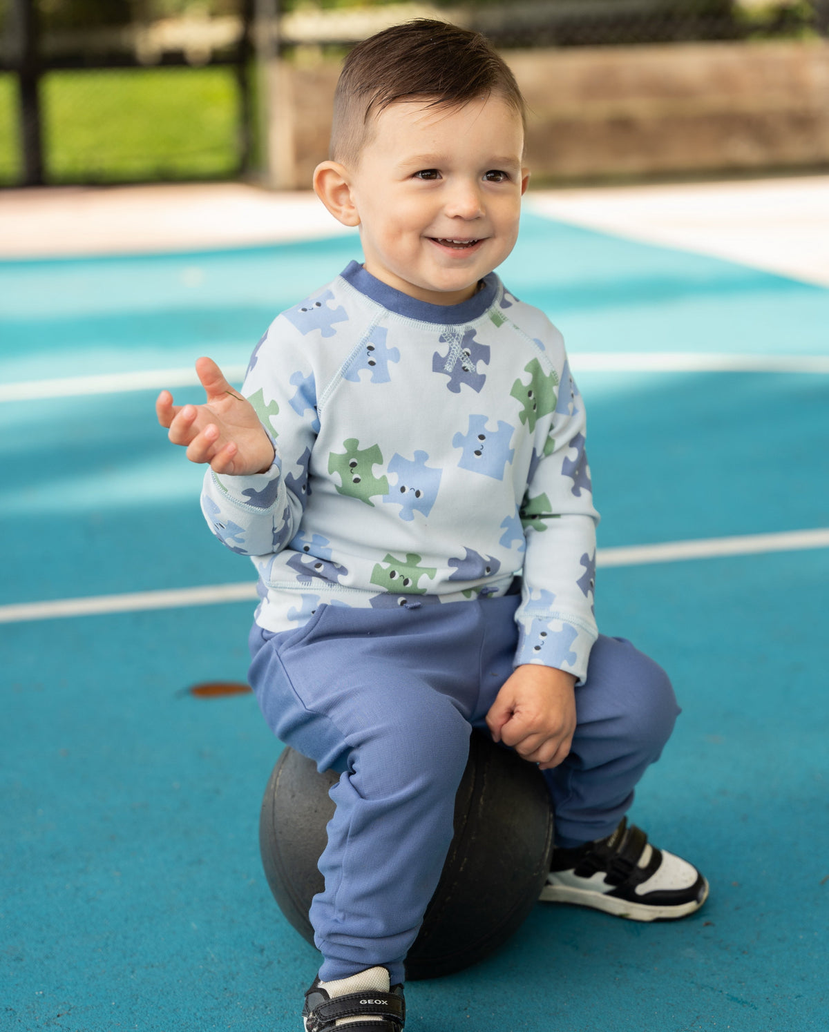 Bamboo Fleece Sweatshirt (Puzzle Pals Print)