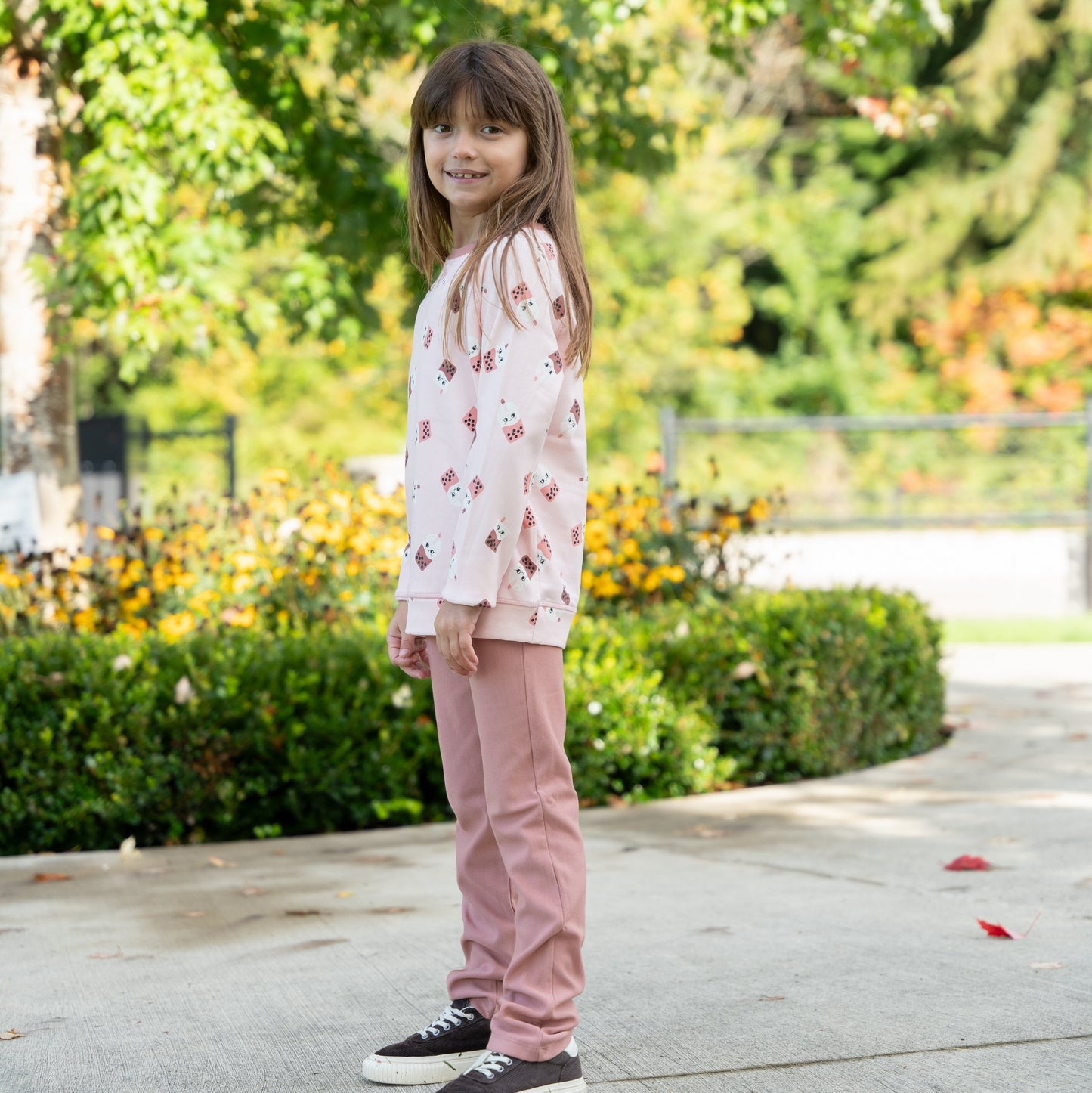 Bamboo Fleece Sweatshirt (Bubble Tea Time Print)