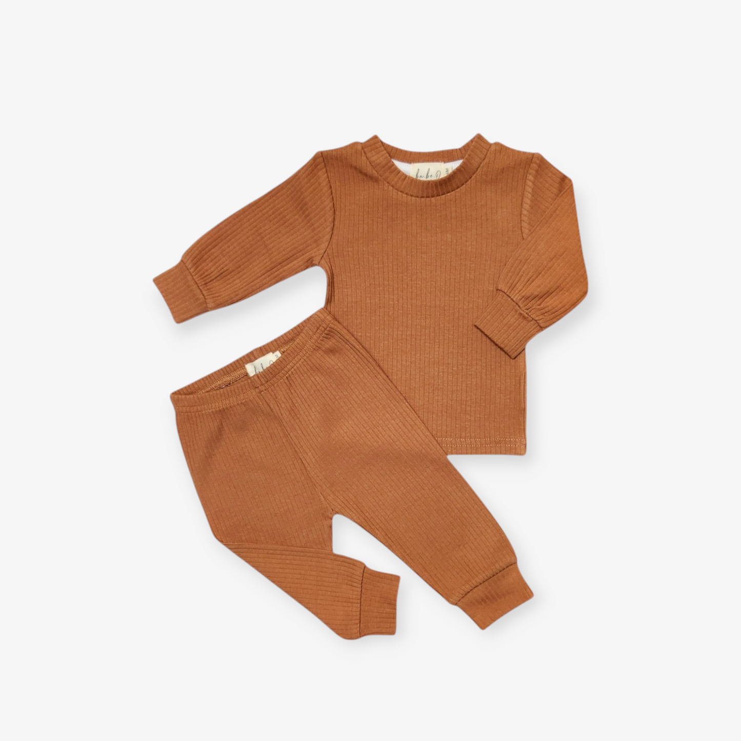 Ensemble bébé deux pièces en coton biologique, Rouille | ba.be.O Canada