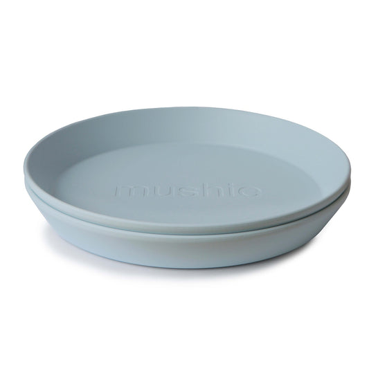 Round Plastic Dinnerware Plates, Set of 2