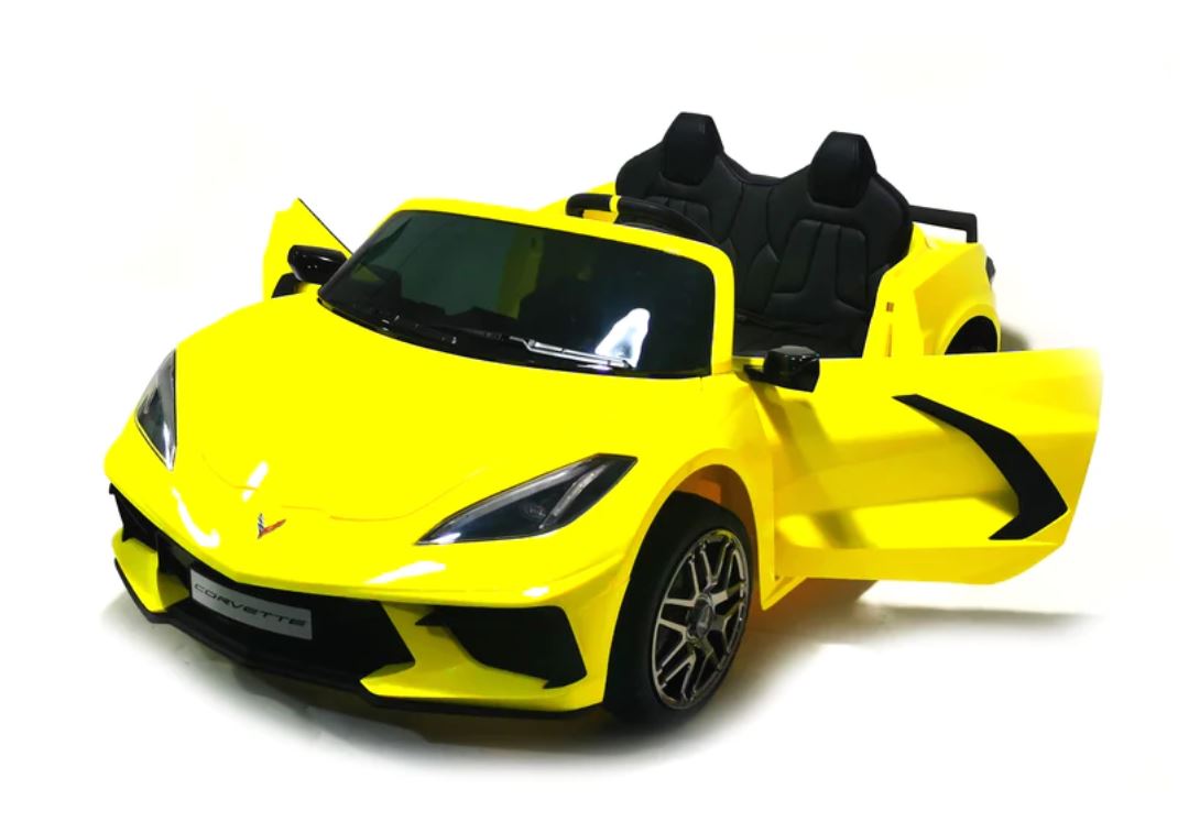 Voiture électrique Chevrolet Corvette C8 24V deux places, ÉDITION DE LUXE, pour enfants avec télécommande