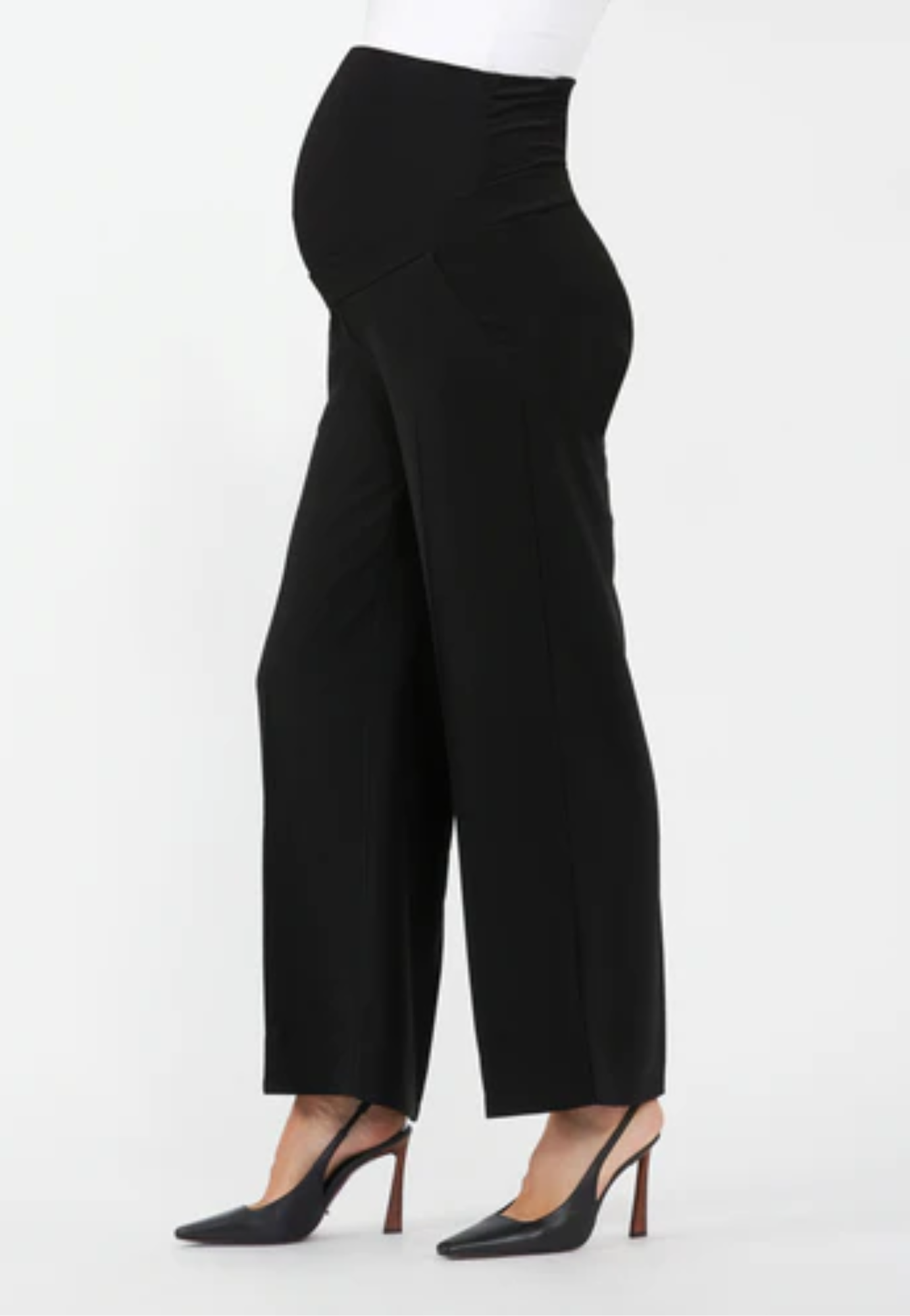 Black Alexa Wide-Leg Maternity Pants