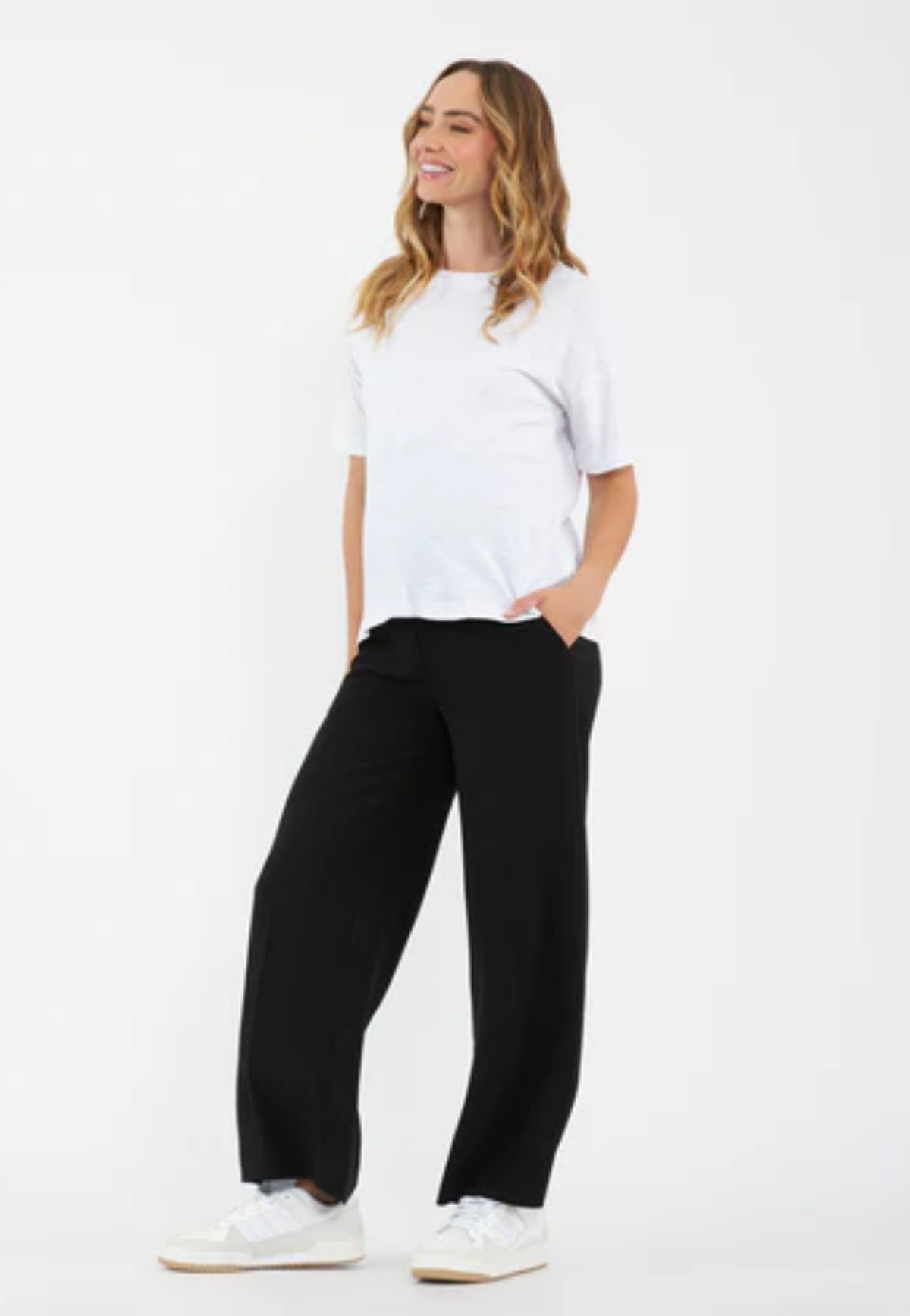 Black Alexa Wide-Leg Maternity Pants