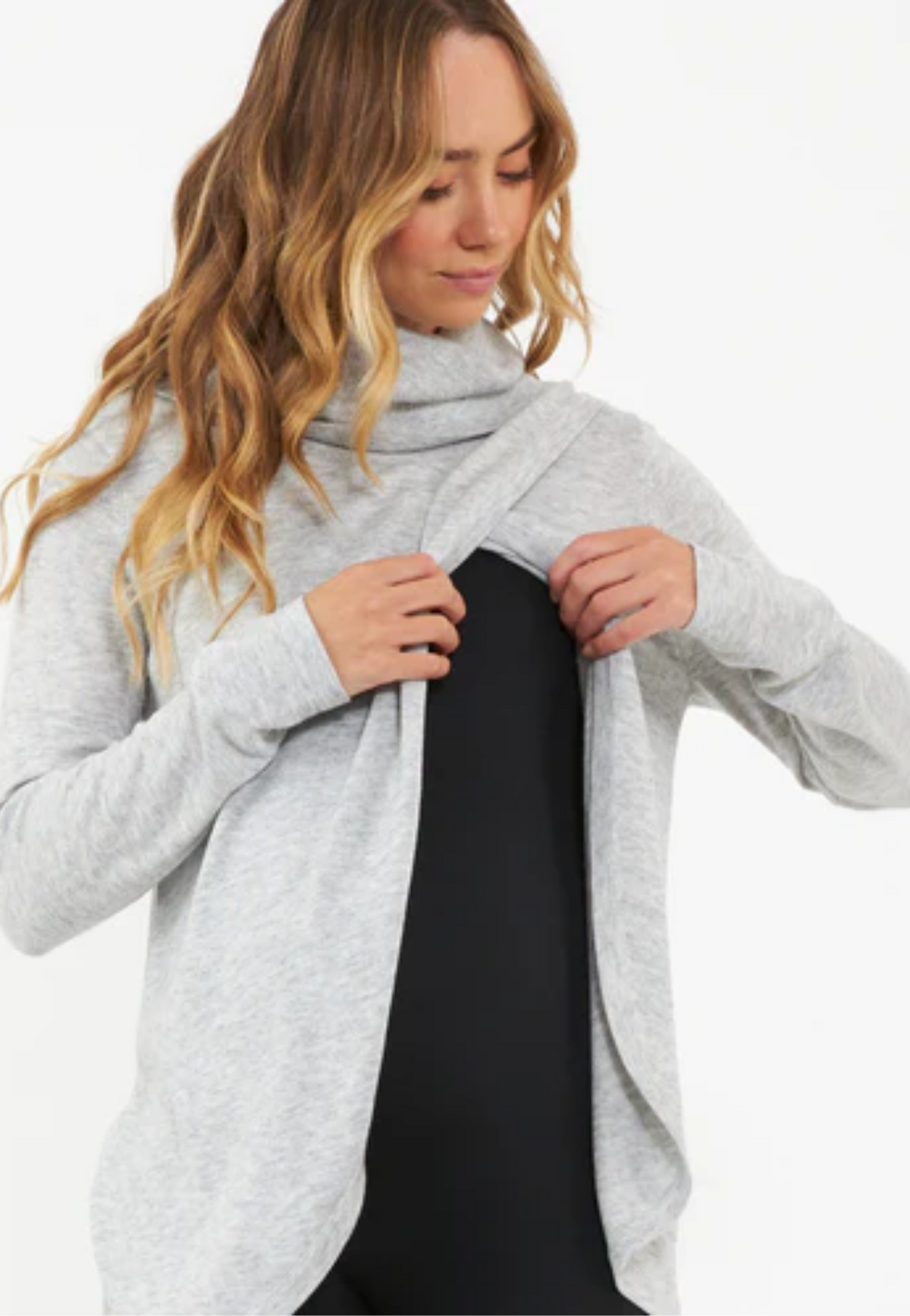 Cowl-Neck Maternity and Nursing Knit