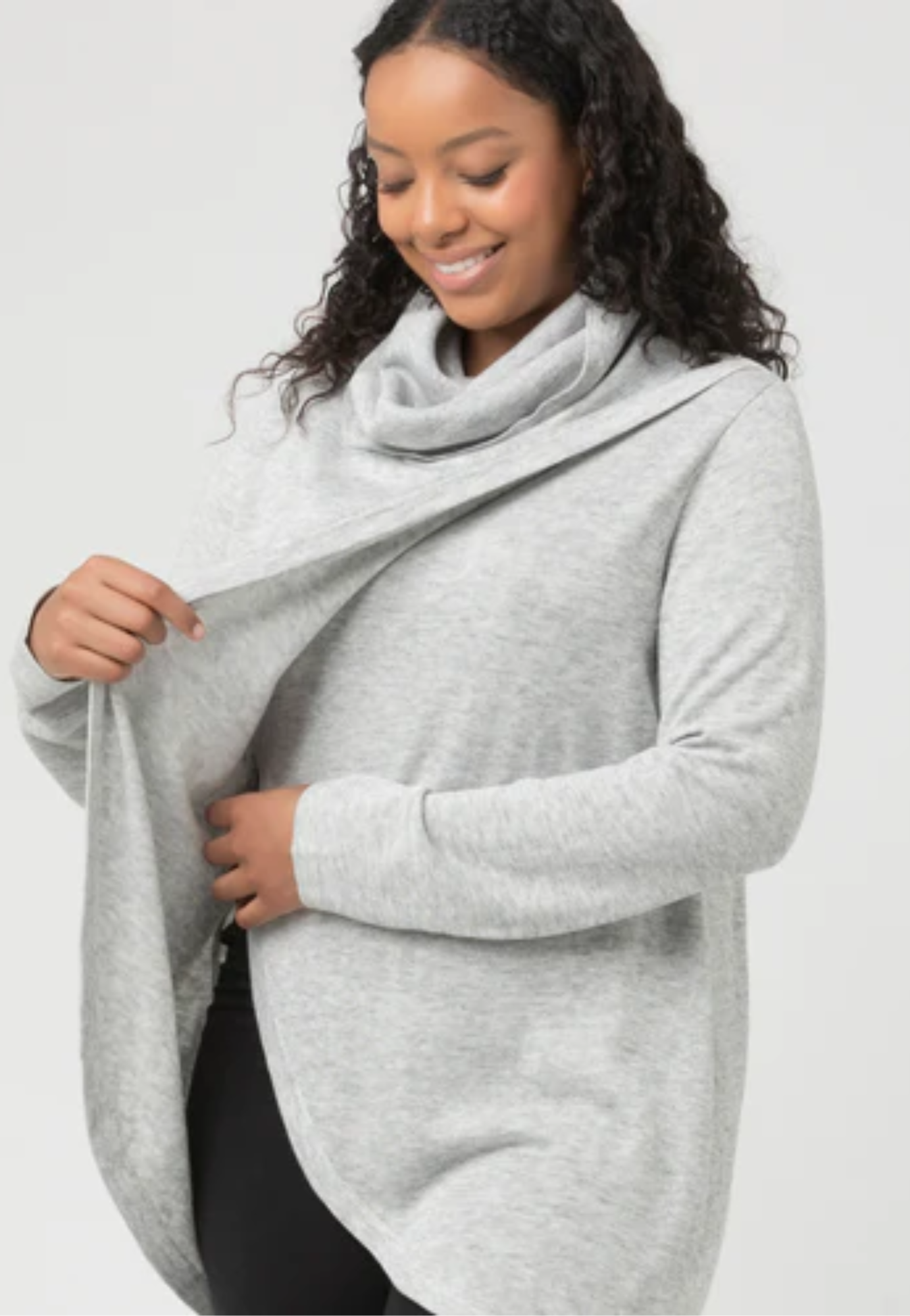 Cowl-Neck Maternity and Nursing Knit
