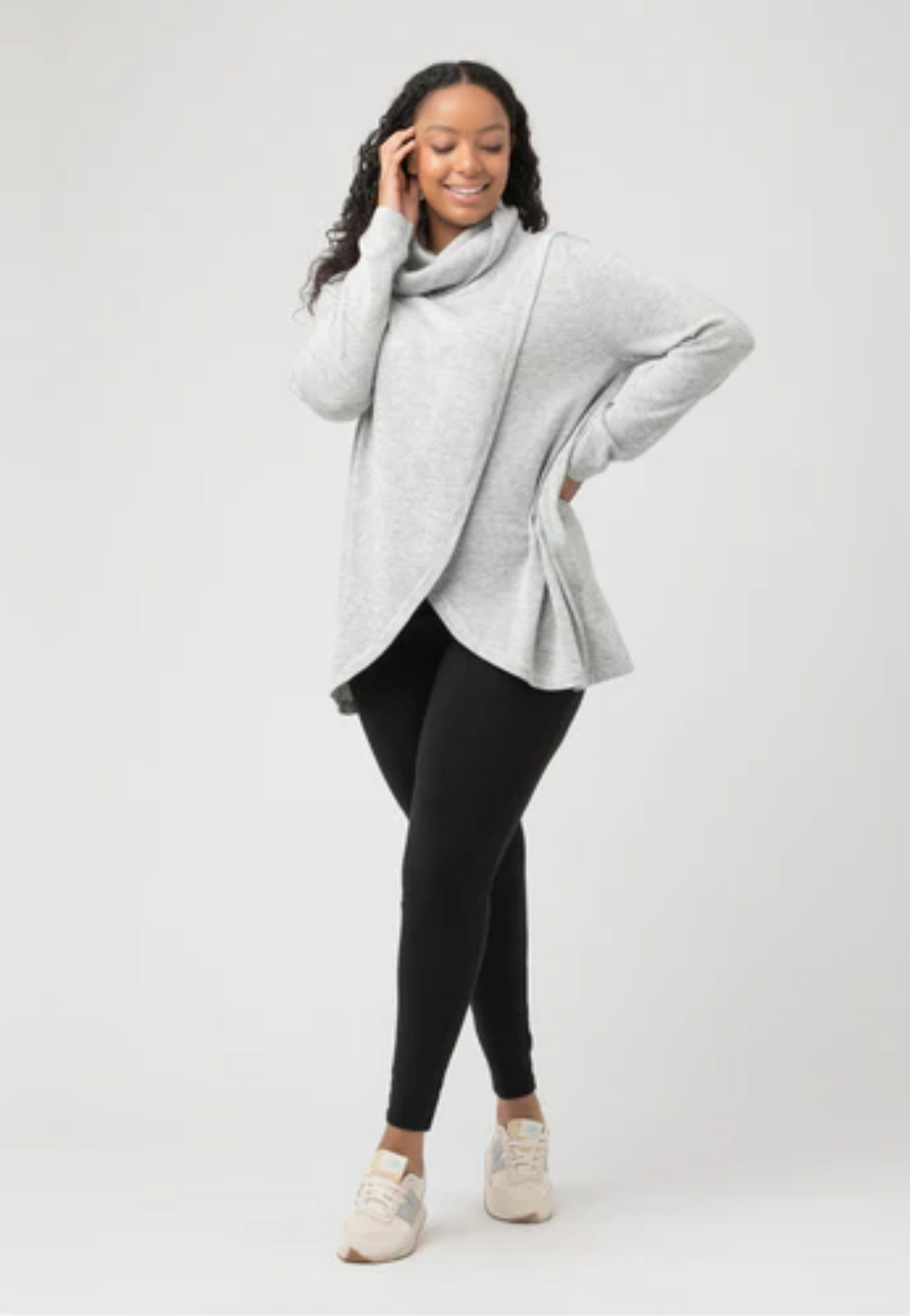 Cowl-Neck Maternity and Nursing Knit
