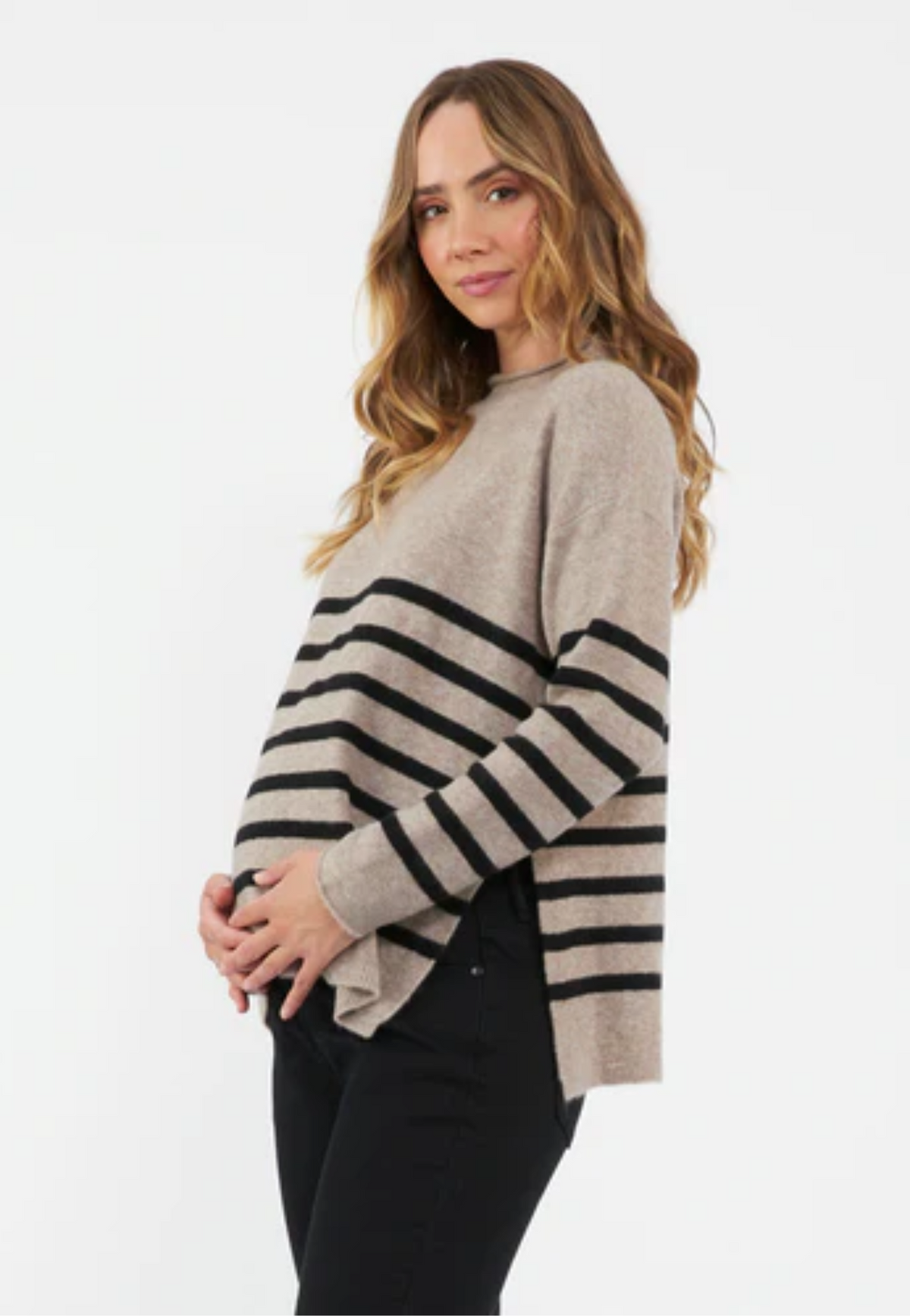 Gerrie Funnel-Neck Maternity and Nursing Knit