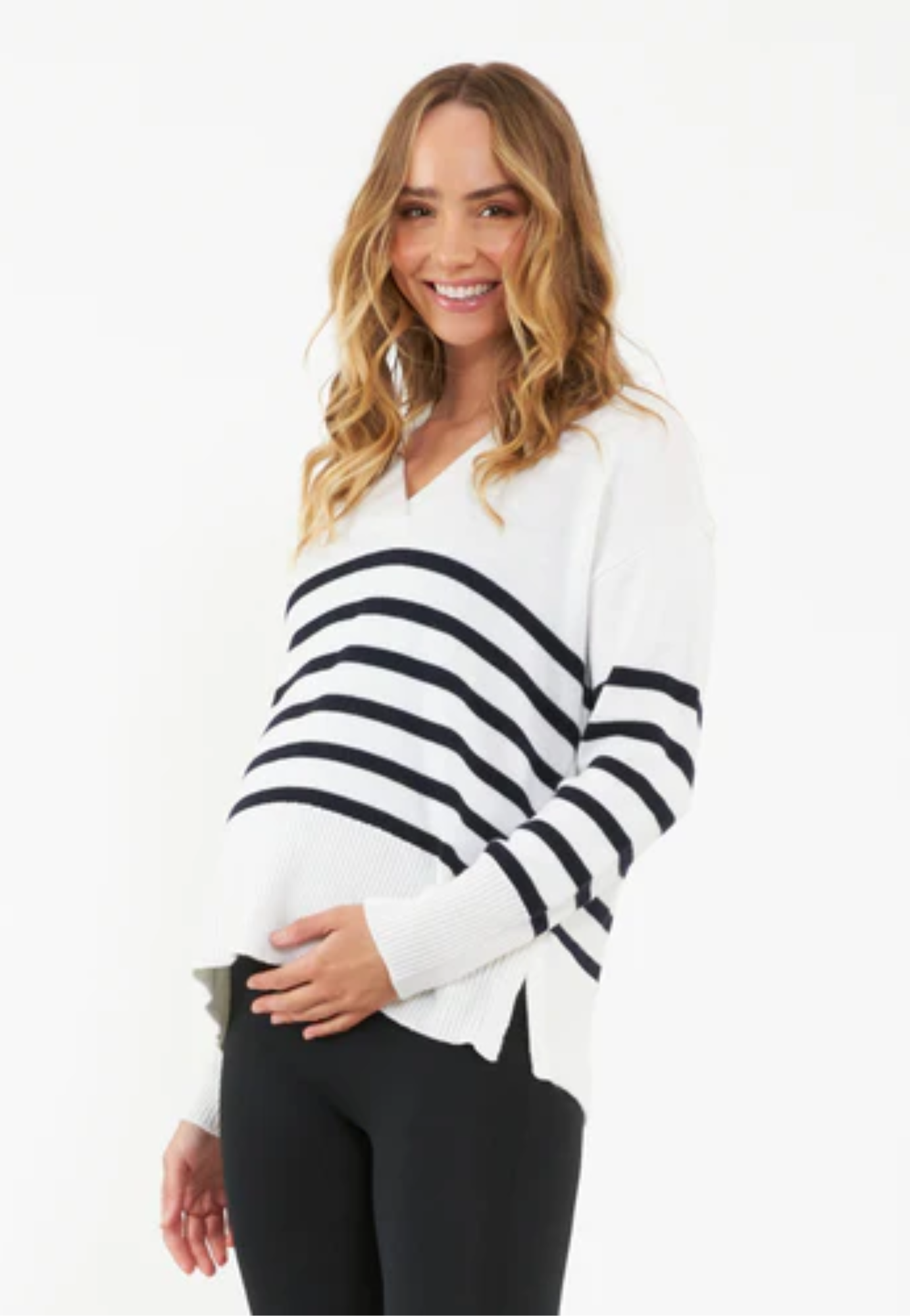 Hanna Striped Maternity and Nursing Knit