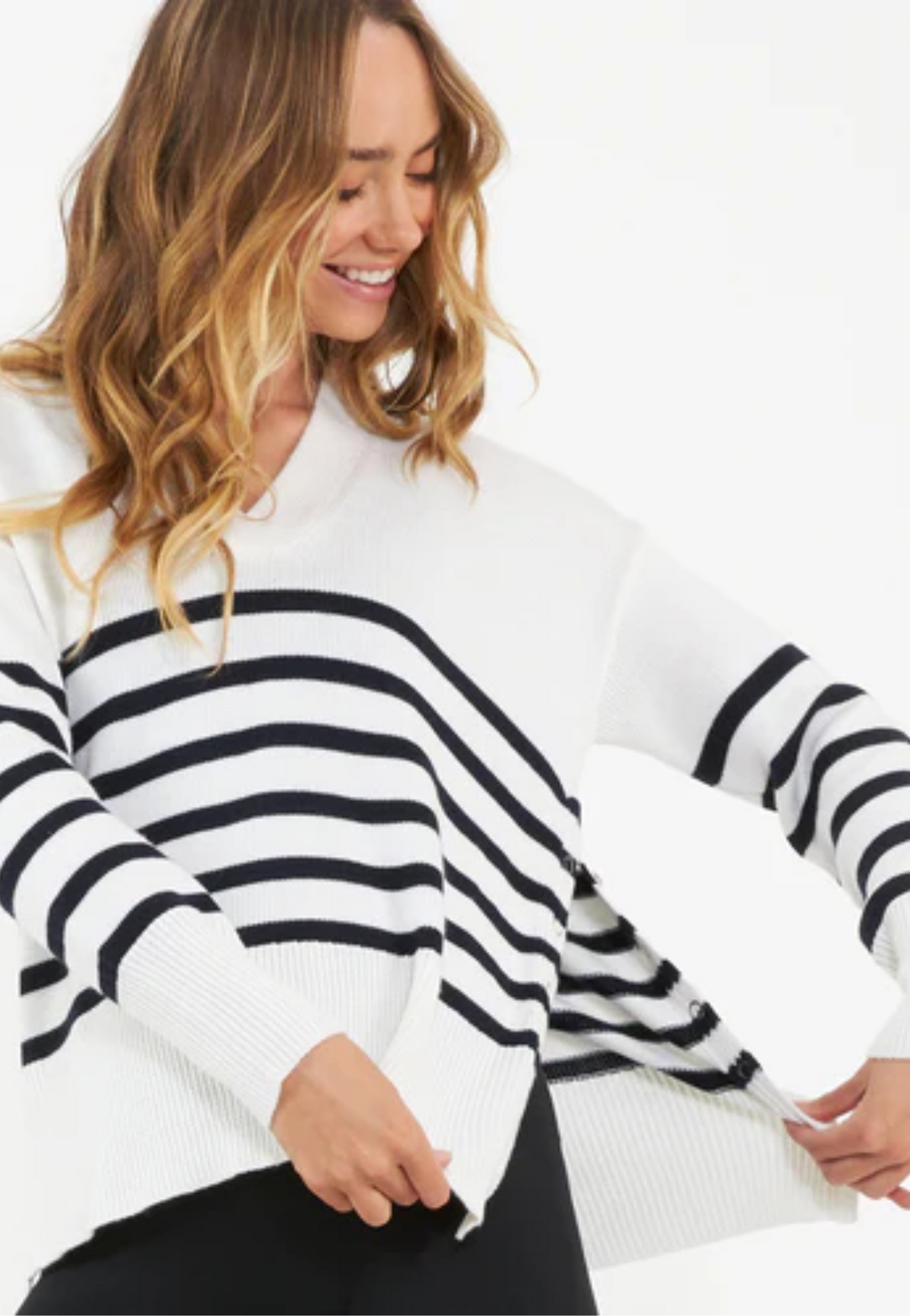 Hanna Striped Maternity and Nursing Knit