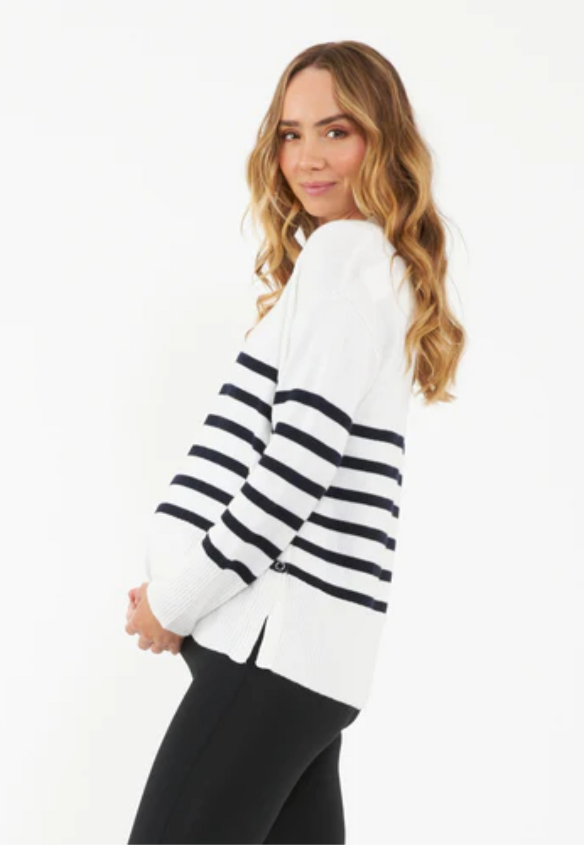 Hanna Striped Maternity and Nursing Knit