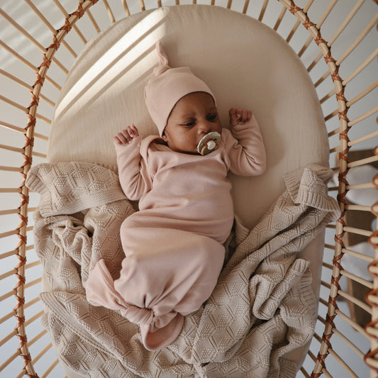 Organic Cotton Knitted Honeycomb Baby Blanket