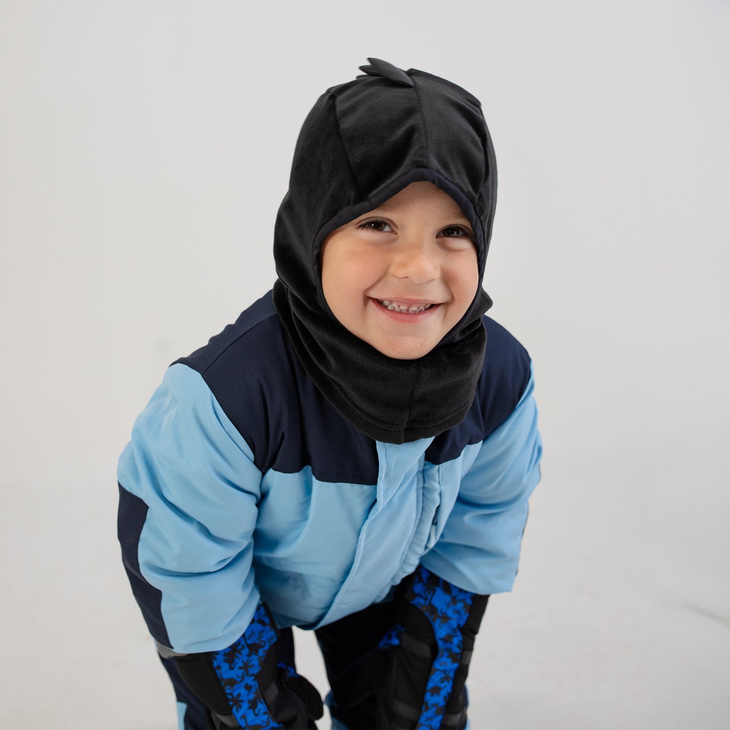 Dino Reflective Black Microfleece Balaclava
