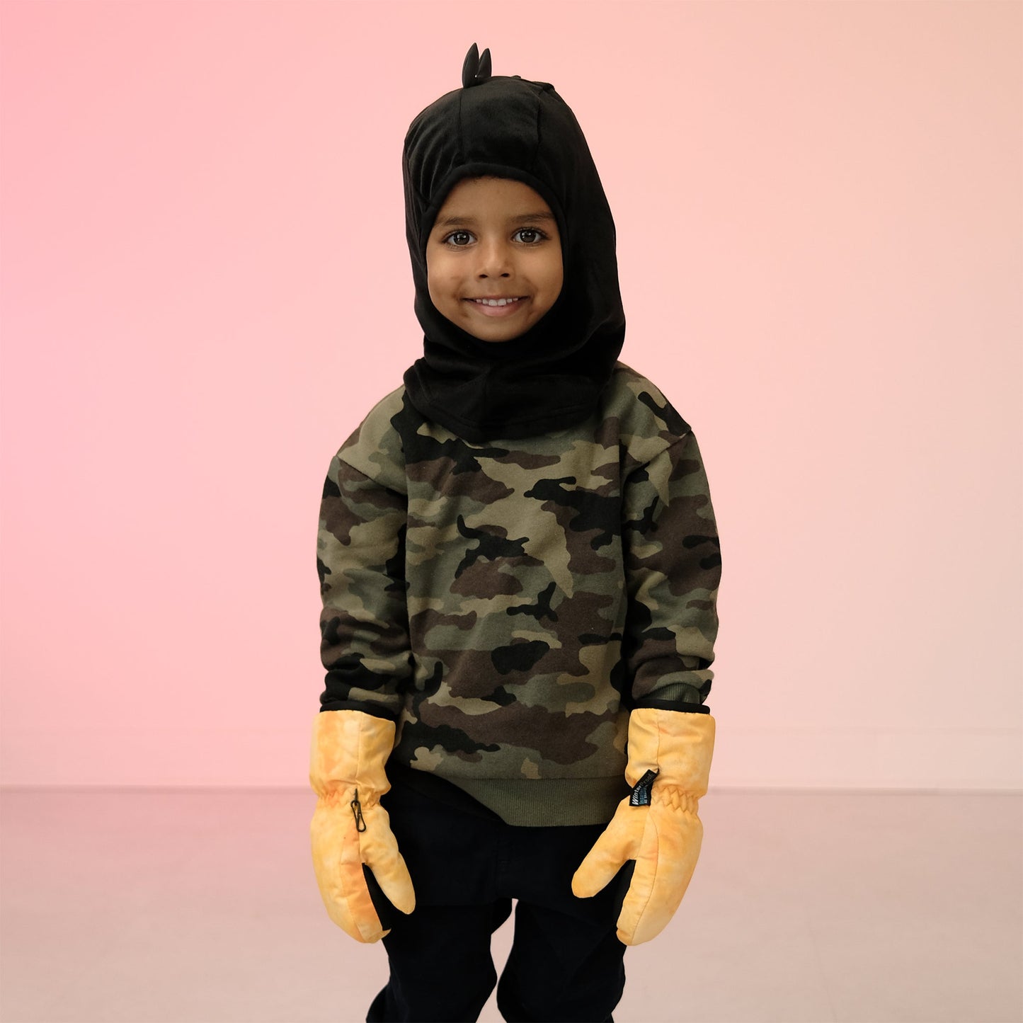 Dino Reflective Black Microfleece Balaclava