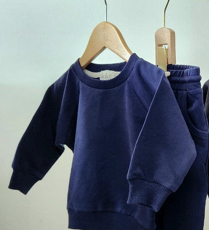 *NOUVEAU* Ensemble molletonné bébé et tout-petit en coton biologique, marine | ba.be.O Canada