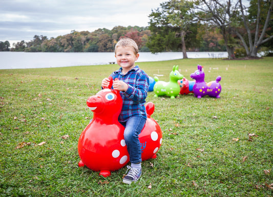 Cheval sauteur gonflable Rody MAX rouge avec pompe