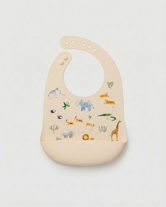 Silicone Bib Printed - Safari Jungle
