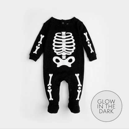 Pyjama imprimé squelette phosphorescent sur fond noir | Petit Lem