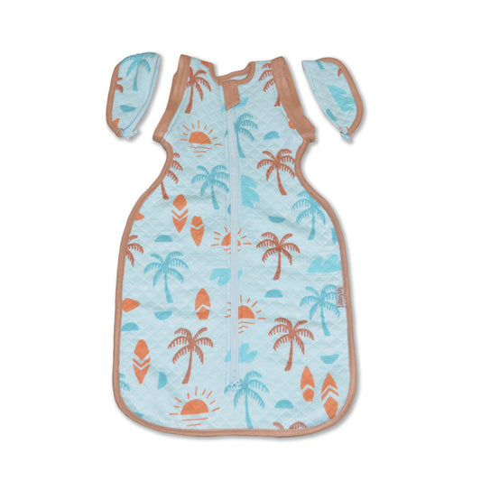 Bamboo Newborn Cocoon Sack 1 TOG (Sunny Shores Print)