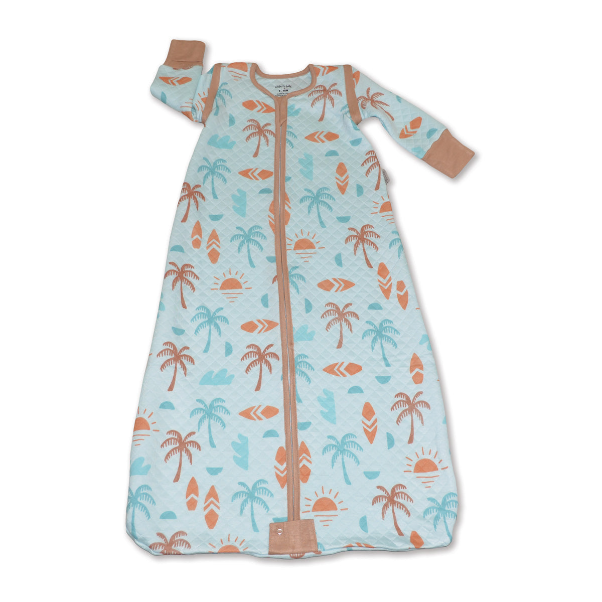 Bamboo Classic Sleeping Sack w/Detachable Sleeves 1 TOG(Sunny Shores Print)