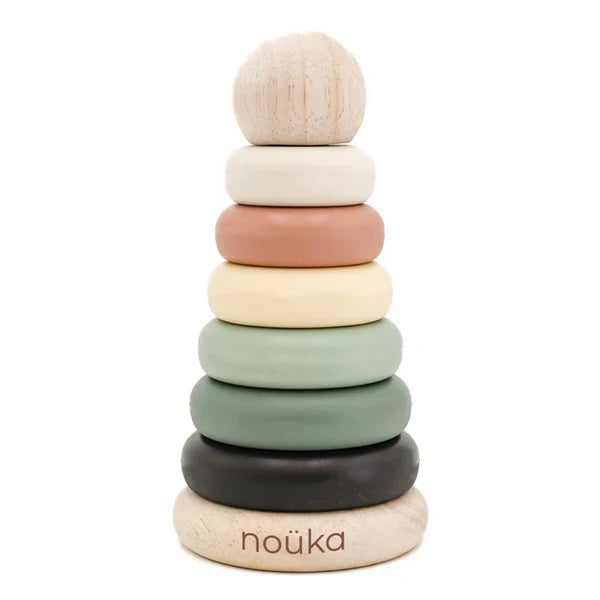 Tour empilable Noüka en bois et silicone – Orage