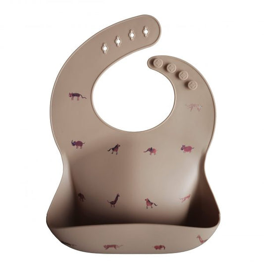 Silicone Baby Bib- Safari Tan