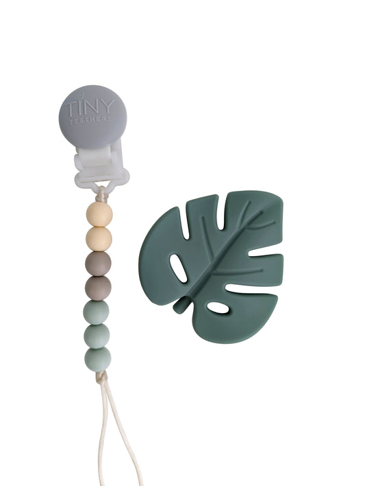 Leaf Teether on a Beaded Strand