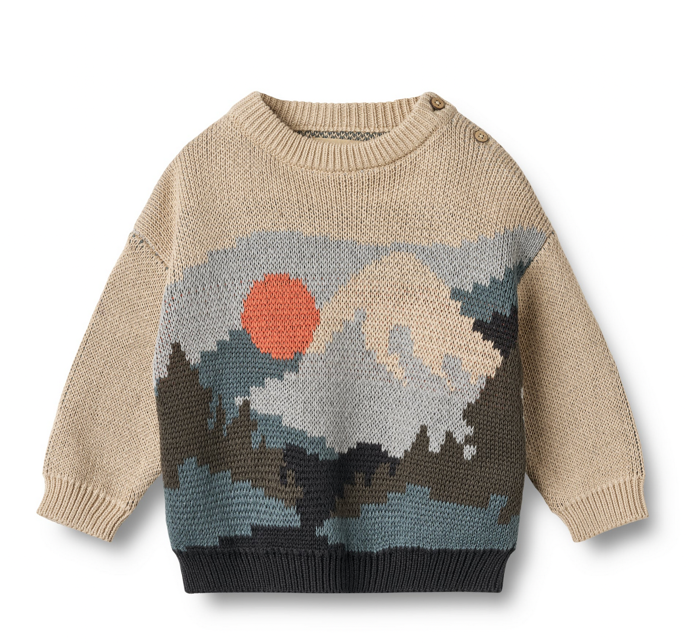 Pull jacquard William | Sable chaud | Wheat Clothing