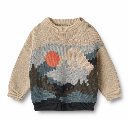 Chandail tricot jacquard William – Warm Sand