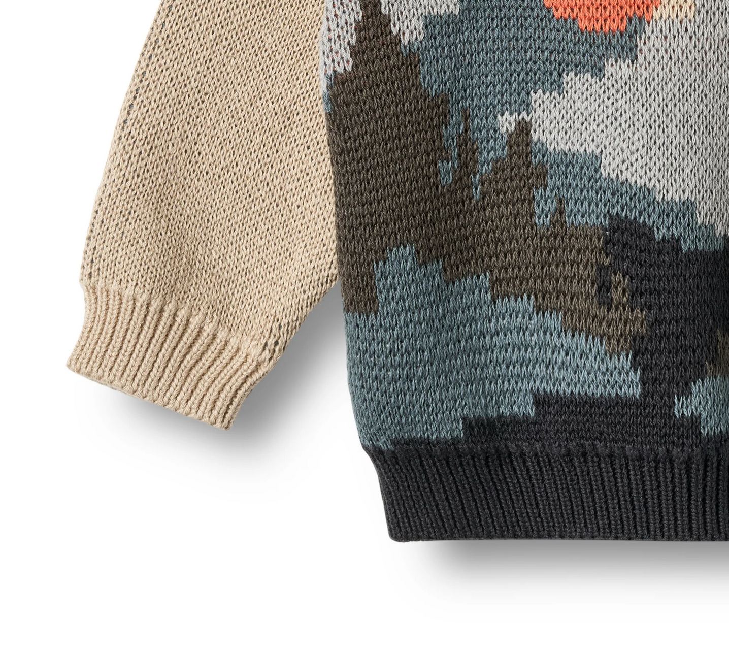 Pull jacquard William | Sable chaud | Wheat Clothing