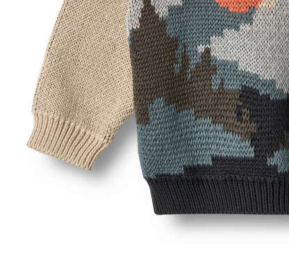 Chandail tricot jacquard William – Warm Sand