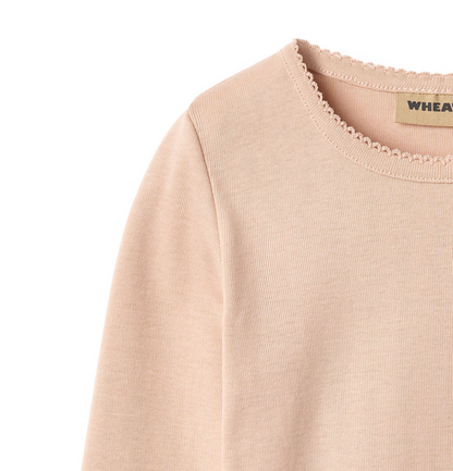 T-shirt manches longues Belis – dentelle, Rose Dust