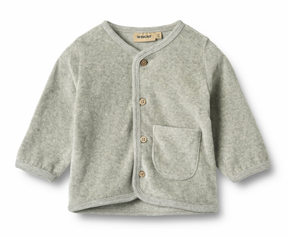 Sweat Cardigan Toto | Melange Grey | Wheat Clothing
