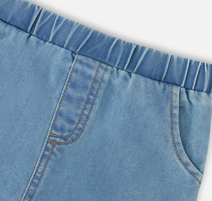 Ensemble short et chemise | Chambray bleu clair | Deux par Deux