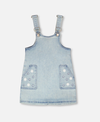 Robe salopette en jean | Jean bleu clair | Deux par Deux