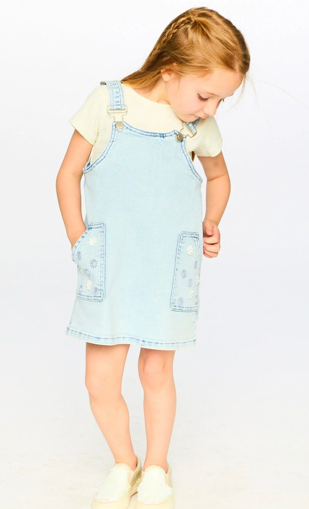 Denim Overall Dress | Light Blue Denim | Duex par Deux