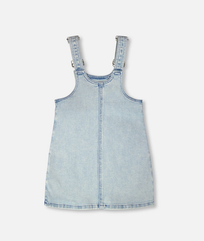 Robe salopette en jean | Jean bleu clair | Deux par Deux